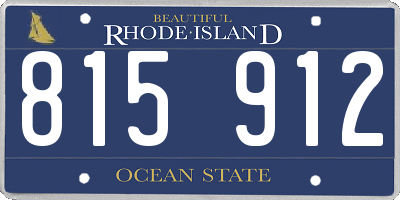 RI license plate 815912