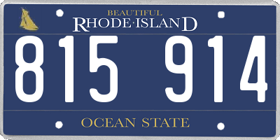 RI license plate 815914