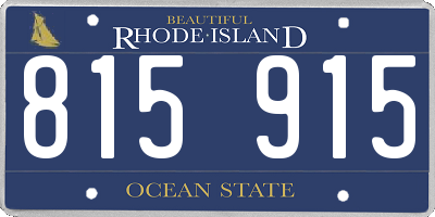 RI license plate 815915