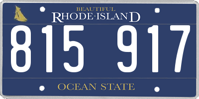 RI license plate 815917