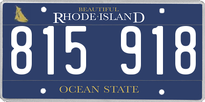 RI license plate 815918