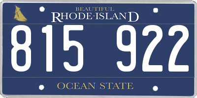 RI license plate 815922