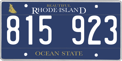 RI license plate 815923