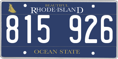 RI license plate 815926
