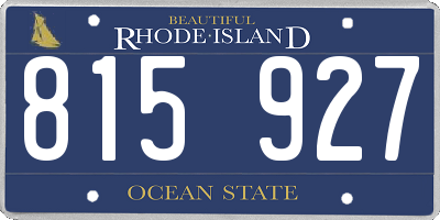 RI license plate 815927