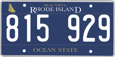 RI license plate 815929