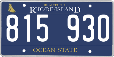 RI license plate 815930