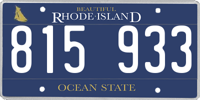 RI license plate 815933