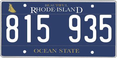 RI license plate 815935