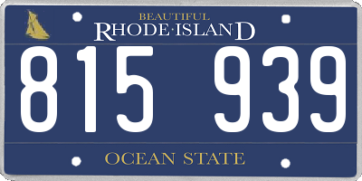 RI license plate 815939