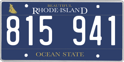 RI license plate 815941
