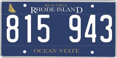 RI license plate 815943