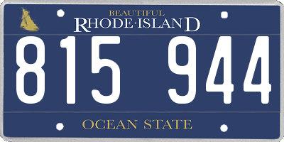 RI license plate 815944