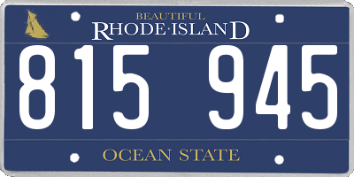 RI license plate 815945