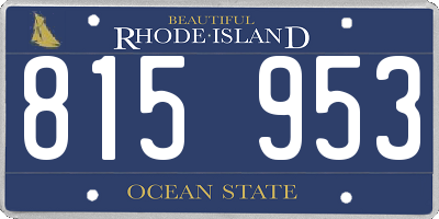 RI license plate 815953