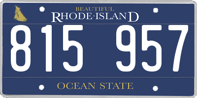 RI license plate 815957