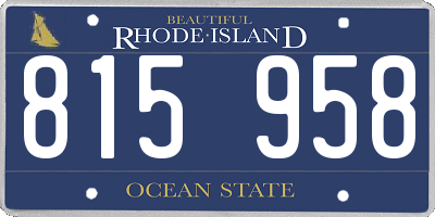 RI license plate 815958