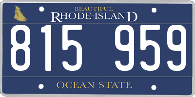RI license plate 815959