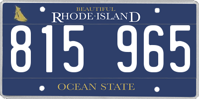 RI license plate 815965