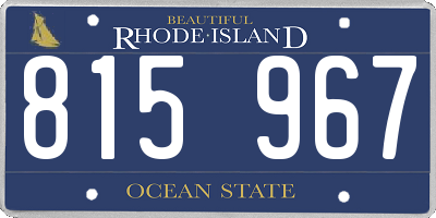 RI license plate 815967