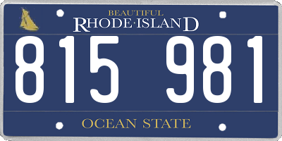RI license plate 815981