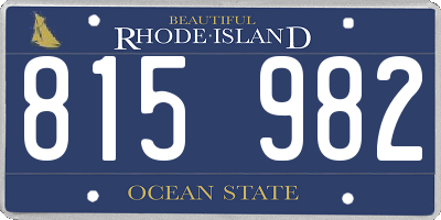 RI license plate 815982