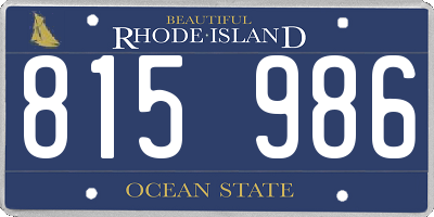 RI license plate 815986