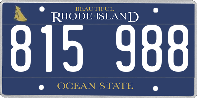 RI license plate 815988
