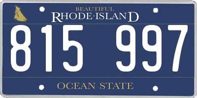 RI license plate 815997