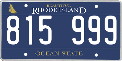 RI license plate 815999