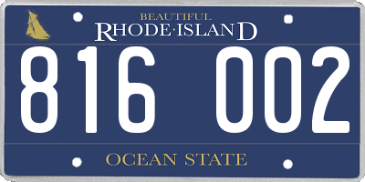 RI license plate 816002
