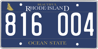 RI license plate 816004