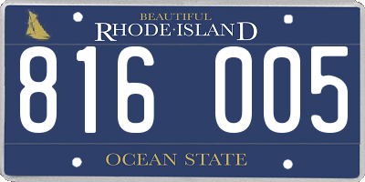 RI license plate 816005