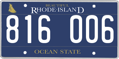 RI license plate 816006