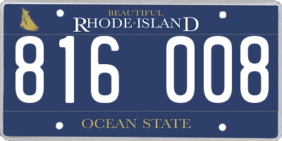 RI license plate 816008