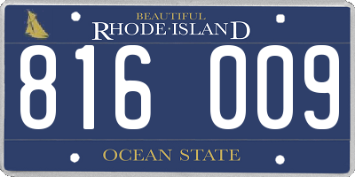 RI license plate 816009