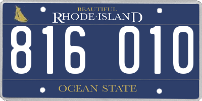 RI license plate 816010