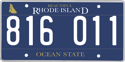 RI license plate 816011