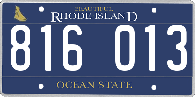 RI license plate 816013