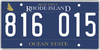RI license plate 816015