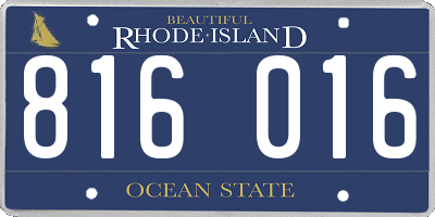 RI license plate 816016