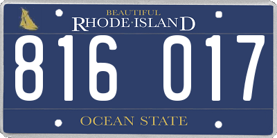 RI license plate 816017