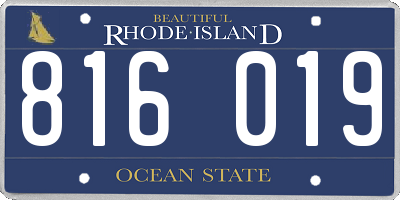 RI license plate 816019