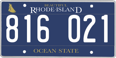 RI license plate 816021