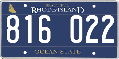 RI license plate 816022