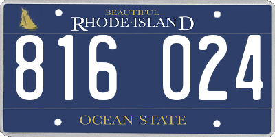 RI license plate 816024
