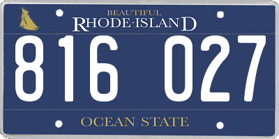 RI license plate 816027