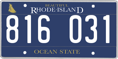 RI license plate 816031