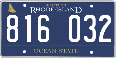 RI license plate 816032