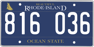RI license plate 816036